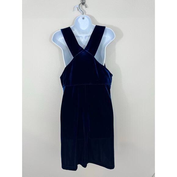 Studio Ease Petite Navy Velvet Jumper Dress Size 10P - Picture 4 of 6